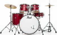 Pearl rs585c/ c747  ударная установка из 5-ти барабанов, цвет matte red, (3 коробки)