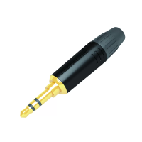 Seetronic M2TP3C-BG- Кабельный разъем miniJack 3,5 мм стерео (вилка), на кабель диаметром 2–4,5 мм, черный, золотое покрытие контактов