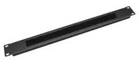 Cabeus SH-J004A-BK Кабельный органайзер горизонтальный 19" 1U, с щеточным вводом, металлический, цвет черный (RAL 9004)