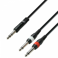 Adam hall k3 yvpp 0100 - кабель аудио trs (jack) stereo 6.3 mm - 2 х trs (jack) mono 6.3 mm, 0.22 мм2, 1 м