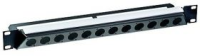 Neutrik NZP1RU-12 Рэковая панель высотой 1U для установки 12 разъемов D-типа под углом 30 град. в шк