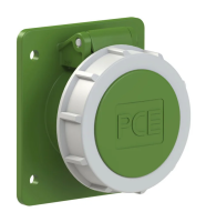PCE Розетка встраиваемая 16A/24-42V/2P/IP67, фланец 75x85, никелированные контакты 3822-11f87v