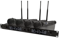 Микрофонная радиосистема Axelvox AX-7000F DWS7000HT (FC Bundle) [UHF 710-726 MHz, 4 x 16 каналов,LCD дисплей, 4х ИК порт, 4 ручных микрофона, 4 силиконовых кольца]