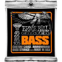 Ernie Ball 3833 струны для бас-гитары Coated Bass Hybrid Slinky (45-65-85-105) покрытые спец. сплавом