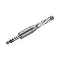 ROXTONE RJ3PP-NN Разъем  jack  1/4" стерео с пружиной, размер 118,4*14мм, макс. диаметр кабеля с пружиной 7мм, без пружины: 8,5mm, Цвет: серебро, поставляется в индивидуальном блистере, по 20 блистеров в коробке, по 20 коробок в упаковке. всего 400штук в