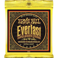 Ernie Ball 2560 струны для акуст.гитары Everlast Coated 80/20 Bronze Extra Light (10-14-20w-28-40-50) бронза с нанонапылением