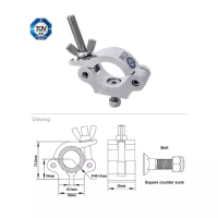 KCP-830 Slim Type Half Coupler.  Хомут (М10) (Ø48-51↓300) KUPO