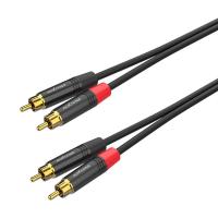 ROXTONE PACC130/2 Аудиокабель, (2 xRCA - 2xRCA),кабель 2x1x0.22mm2 (AC010510) разъемы: P2BG (позолоченные контакты), 2м.