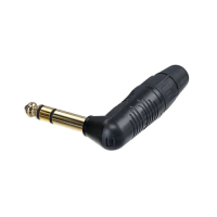 Rean RP3RC-B- Кабельный угловой разъем Стерео. Разъем JACK 1/4" (6.3 мм) угловой стерео <папа>