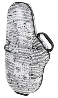 Alto saxophone case GLCASE GLE-A (J10) - Экономичный надежный кейс для альт-саксофона из плаcтика ABS по форме инструмента. Принт на музыкальную тему в светло-серых оттенках