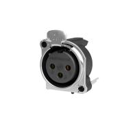 Seetronic SCADF3-H- Панельный разъем XLR 3-pin (розетка) с фланцем типа A на горизонтальную печатную плату, под пайку