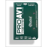 Radial pro-av1  мультимедиа дибокс, входы/ thru 1/8" , 1/4" trs, 2x rca, 1x xlr, выход 1x xlr