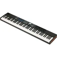 MIDI клавиатура [231542] Arturia [KeyLab Essential 88 mk3 Black] 88 клавиш, LCD дисплей, 9 энкодеров, 8 пэдов, 9 фейдеров, 12 кнопок управления, колеса высоты тона и модуляции, 1/4" Jack вход для педали, MIDI выход, Type-C