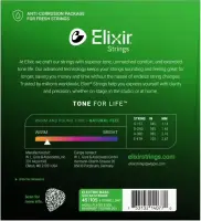 Комплект 5 струн для бас-гитары elixir nanoweb 14207 - 5 струн для бас-гитары с круглой обмоткой никелированной сталью с тонким покрытием nanoweb®. толщина .045-.135 дюйма