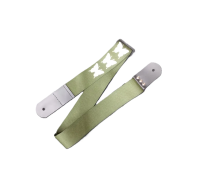 MZ-RG-5ApButterflyGh Ремень для гитары, зеленый хаки, аппликация Бабочка, MEZZO