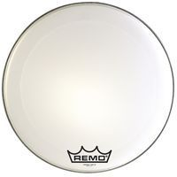Remo pm-1024-mp  24" powermax® пластик для маршевого бас барабана, белый, демпфированный, с усил. центр.