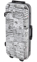 Alto saxophone case GLCASE GLC-A (J10) - Экономичный надежный кейс для альт-саксофона из плаcтика ABS. Принт на музыкальную тему в светло-серых оттенках