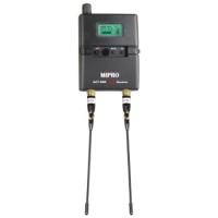 Mipro ACT-80R Одноканальный цифровой UHF накамерный приёмник. Две приёмные антенны (цифровое разнесение). Диапазон рабочих частот  540-604 МГц, ширина пропускной полосы 64 МГц. Шаг диапазона 25 кГц. Частота аудиосемплирования 24 бит/44,1 кГц. Питание от д