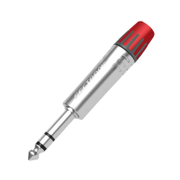 Seetronic MP3X-RD Разъем  6.3мм JACK стерео, под кабель 4-7мм(AWG18), корпус: цинковый сплав, контакт: никелированная латунь, Температурный режим: -20/+65, цвет:  черный с красным колпачком.