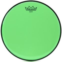Remo be-0312-ct-gn  12" emperor colortone, пластик для барабана прозрачный, двойной, зелёный
