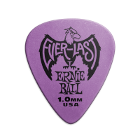 Ernie Ball 9193 делриновый нескользящий медиатор Everlast, 1,0 мм, фиолетовый, упаковка 12 шт.