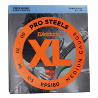 J.D.Addario EPS160 ProSteels round 50-105 струны для бас-гитары, 4 струны, натяжение Regular Light, сплав Alloy, калибры струн .050, .070, .085, .105, мензура Long