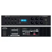 ВЕКТОР ТУ-6480МД Комбинированный микшер-усилитель класс D, 6 зон c регулировкой уровня выходного сигнала. Мощность 480Вт/100В.  2 микр, с фантомным питанием и выбором приоритета 2 лин входа, 1  Aux вых. Цифровой AM\FM тюнер, MP3 плеер, Bluetooth. ИК-пульт