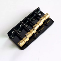 BSB411-BK струнодержатель для 4-струнной бас-гитары, латунные седла, межструнное расстояние 19 мм, 5 шурупов в комплекте, черный, Donlis