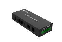Конвертер Infobit [iTrans DP-R-22] Dante - аналог (приемник), 2 аналоговых выхода (6-pin phoenix, балансный/линейный), 1xRJ45(Dante). Питание PoE или DC (12В). 120мм[Ш] x 47мм[Г] x 26мм[В]