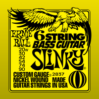 Ernie Ball 2837 струны для 6-струнной бас-гитары Nickel Wound Bass Short Scale Slinky 6 (29 5/8”) (20w-30-42-54-4-90)