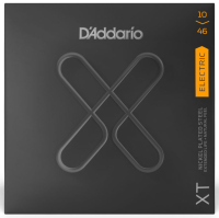 Комплект струн для электрогитары d'addario xte1046 - струны для электрогитары с никелированной обмоткой по шестигранной основе и покрытием xt. обычное слабое натяжение, толщина .010-.046 дюйма