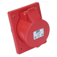 PCE Розетка встраиваемая наклонная 125А/230V/1P+N+E/IP67, фланец 120x130 443-6