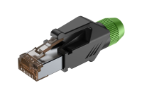 ROXTONE RJ45C5E-PH-GN Ethernet Разъем RJ45(часть A)  CAT5e, Диаметр проводника: 0,9-1,0мм, 150 МГц, макс. AWG26, металлический зажим, с удобным держателем сердечника провода (деталь B), с нейлоновым защитным корпусом (деталь C) со специальной системой заж