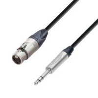 Adam hall k5 bfv 1000 - кабель микрофонный, neutrik xlr (f) - trs (jack) stereo 6.3 mm, 0.22 мм2, 10 м