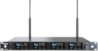 Mipro ACT-74DNT Четырёхканальный широкополосный UHF приёмник серии ACT-700 с сетевым аудиоинтерфейсом DANTE. Рековый форм-фактор. Металлический корпус. Ширина частотного диапазона 72 MHz,  VFD-дисплей.  Функция автоматического сканирования диапазона и ACT