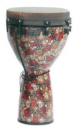 REMO DJ-6112-57- Djembe, Designer Series, Apex, 12' X 22', Key-Tuned, SKYNDEEP® FIBERSKYN®, Beige Drumhead, Red Kinte джембе