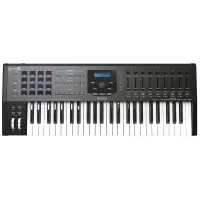 MIDI клавиатура [230621] Arturia [KeyLab mkII 49 Black] 49 клавиш, чувствительных к силе нажатия с послекасанием, 16 пэдов с RGB-подсветкой, 9 фейдеров, 9 поворотных регуляторов, входы для педалей экспрессии и сустейна, 4 выхода CV/Gate, MIDI, USB