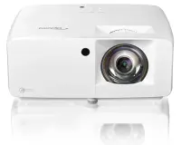 Уценка Лазерный проектор Optoma [ZK430ST повр. уп.] DLP, 4K UHD (3840x2160), 3700 Lm, 300000:1, Короткофокусный, TR 0,496:1; HDMI 2.0 x2;  AudioOut 3,5mm x1; USB-A power 1,5A x1; RS232; RJ45; 15W; 30/28dB; 3 кг, белый (E9PD7LD11EZ1)