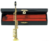 GEWA Miniature Instrument Soprano-Saxophone сувенир сопрано-саксофон, латунь, 15 см, с футляром