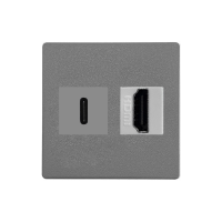 ABL 2T0210CH- Сдвоенный модуль подключения IMP с разъемами 1xHDMI, 1xUSB, тип C. Цвет серый.