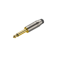 ROXTONE RJ2PP-BK-NG Разъем  jack 1/4" моно. Размер 118,4*14 Макс. диаметр кабеля: до 7мм, Цвет: серебренный