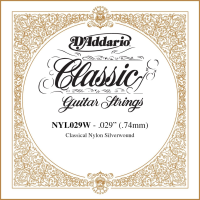 D'ADDARIO NYL056W Silver-plated Copper Classical Single String, .056 струны для классической гитары