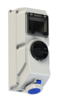 PCE Розетка настен. с выкл.и блокир.16A/230V/1P+N+E/IP67, с держат. предох.(предох. не уком) 78132-6