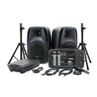 Акустическая система Gemini ES-210MXBLU-ST [Комплект: 2х АС 10"НЧ/1"ВЧ, микшер с усилителем 150 Вт RMS, входы: 4x XLR Mic, 6x 1/4" TRS Line, 2x RCA, 1/8” TRS, выходы: 2x 1/4" TRS, 2x RCA, 1/8” TRS Headphones, 2х стойки, микрофон, кабели]