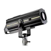 JEG 1541 LED FOLLOW SPOT 350 Прожектор следящего света / LED / 350 Вт / Без Zoom / 10° / 16950 Лк@5м / 3200К-8000К / Фокус ручной / Ирис / 5+1 цветов / 4 фейдера / 7 кнопок / DMX512 - 5 каналов / до 20 м
