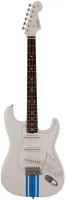 2023 Collection Made in Japan Traditional 60s Stratocaster®, Olympic White with Blue Competition Stripe, корпус липа, гриф клён, накладка палисандр, SSS Vintage-Style Single-Coil, 21 лад, мензура 25.5