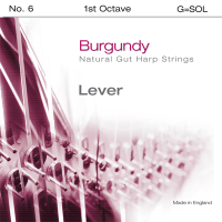 Harp G1 string Bow Brand Lever Burgundy - Lever harp G 1 octave gut string