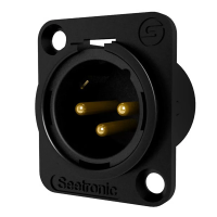 Seetronic J3F2C-BG Панельный разъём XLR тип D, "папа", 3-контактный чёрный, позолоченные контакты