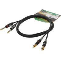 Sommer cable hba-62c2-0300  аудиокабель basic+, 2 x 6,3 jack mono <=> 2 x rca, 3 м, разъемы hicon