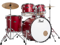 Pearl rs505c/ c747  ударная установка из 5-ти барабанов, цвет matte red, (3 коробки)